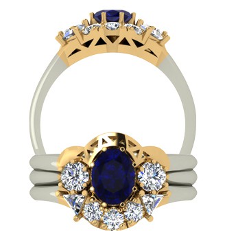 Cutfield Diamond Band in 18kt Yellow Gold & 18kt White Gold AU